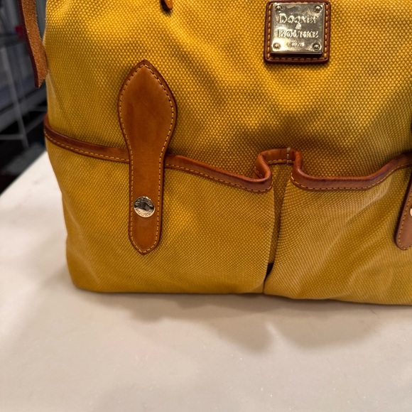 Dooney & Bourke “Florentine” Shoulder Bag Yellow Canvas & Leather EUC - Picture 5 of 16